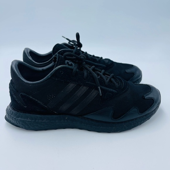 RARE 2019 Adidas Y-3 Rhisu Run Triple Black Sneakers - Picture 3 of 10